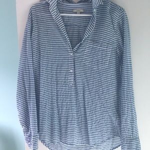 J. Crew blue and white stripe shirt